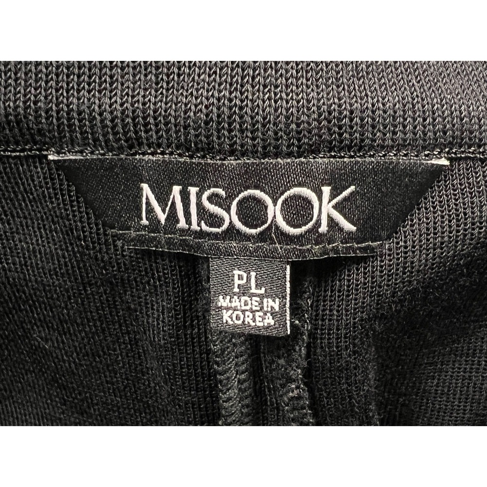 Misook Pants PL Womens Black Classic Knit Stretch Waist Taper Straight Ankle - Picture 9 of 10
